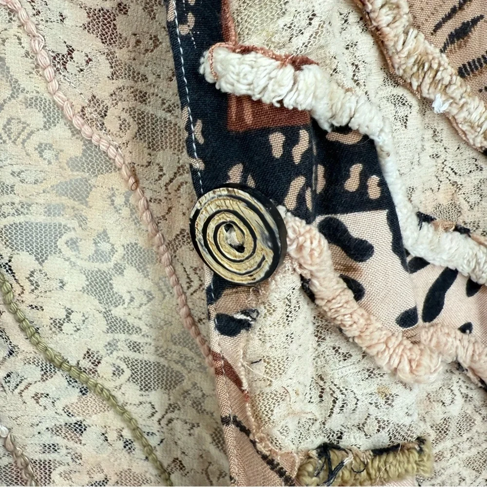 Sandy Starkman Women's Chenille Trim Jacket Button Close Size M Animal Print - Picture 6 of 9